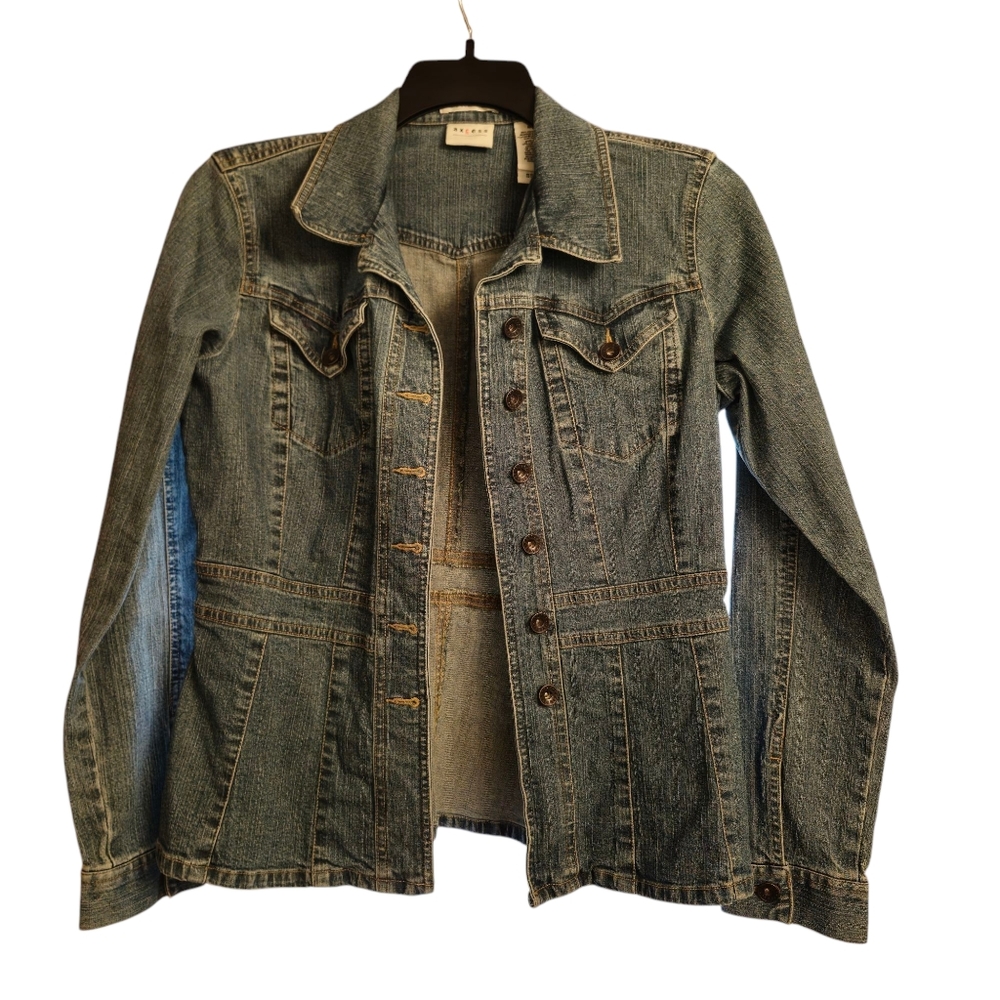 AXCESS DENIM JACKET STRETCH STYLISH SIZE M